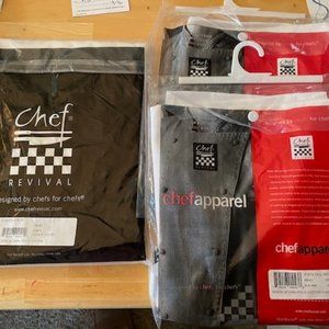 Chef Revival - Chef Apron's  2-bib, 1 - 4 sided , All White
